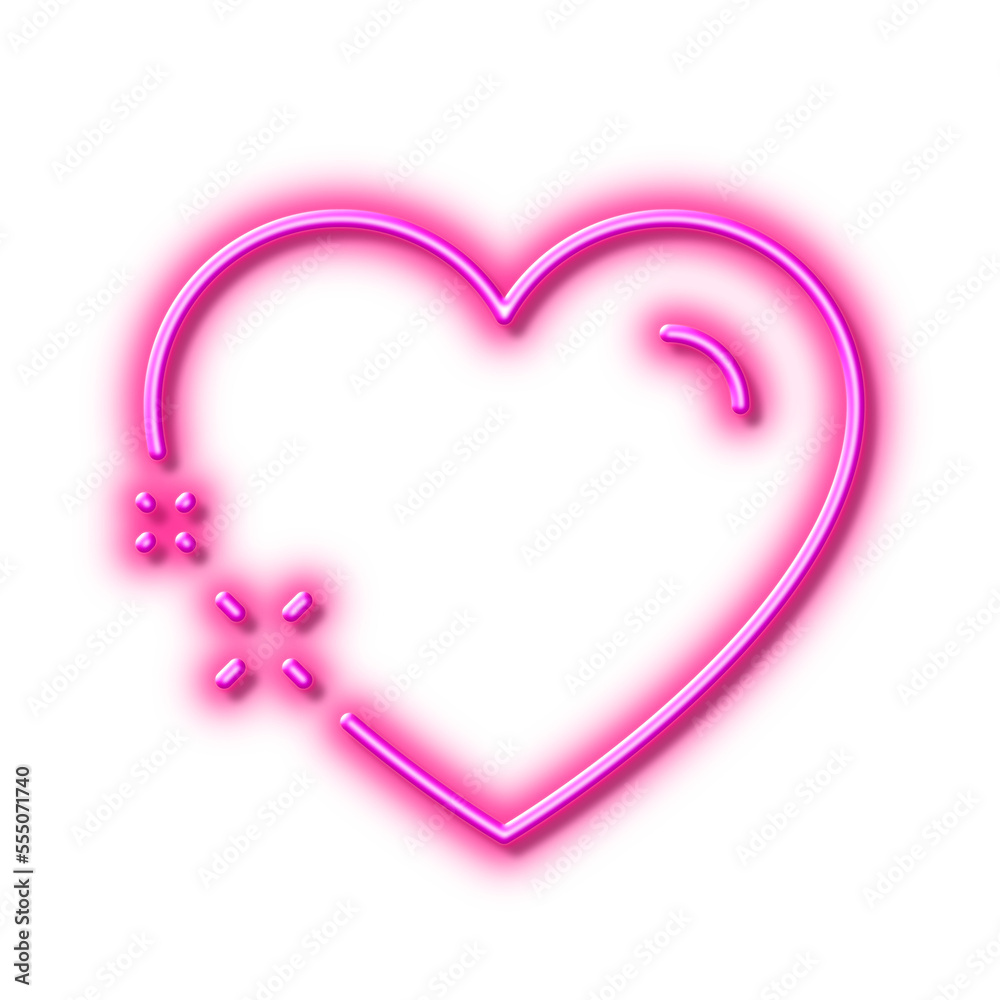 Heart line icon. Love emotion sign. Neon light effect outline icon.