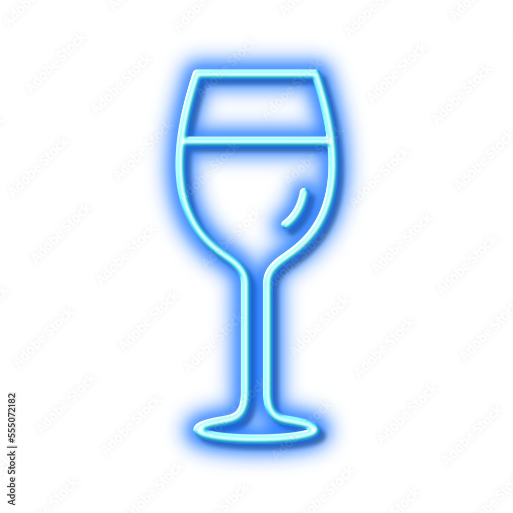 Wine glass line icon. Bordeaux glass sign. Neon light effect outline icon. Wine glass line icon. Bordeaux glass sign. Neon light effect outline icon.