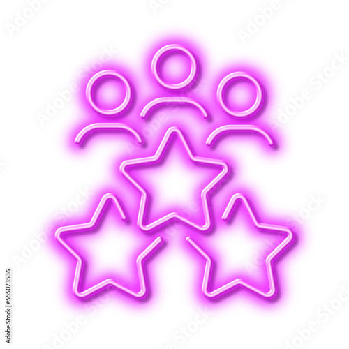 Business meeting line icon. Employee nomination sign. Neon light effect outline icon.