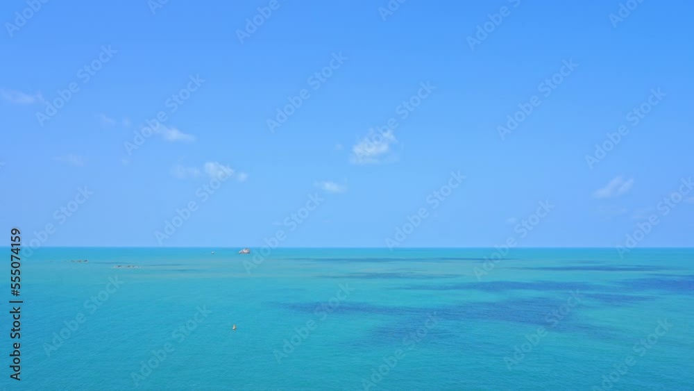 Blue Tropical Horizon and Turquoise Sea Water, Exotic Destination Vacation Blue Tropical Horizon and Turquoise Sea Water, Exotic Destination Vacation