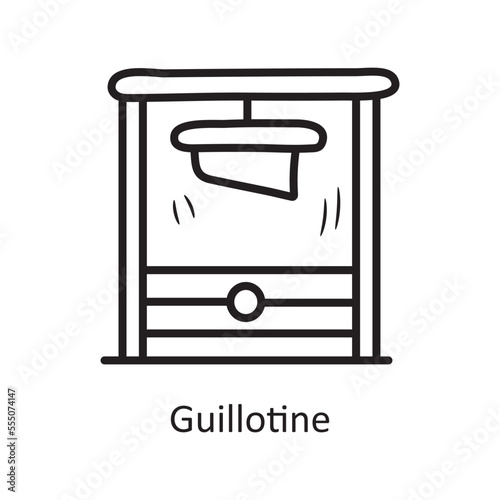 Guillotine Vector Outline Icon Design illustration. Medieval Symbol on White background EPS 10 File
