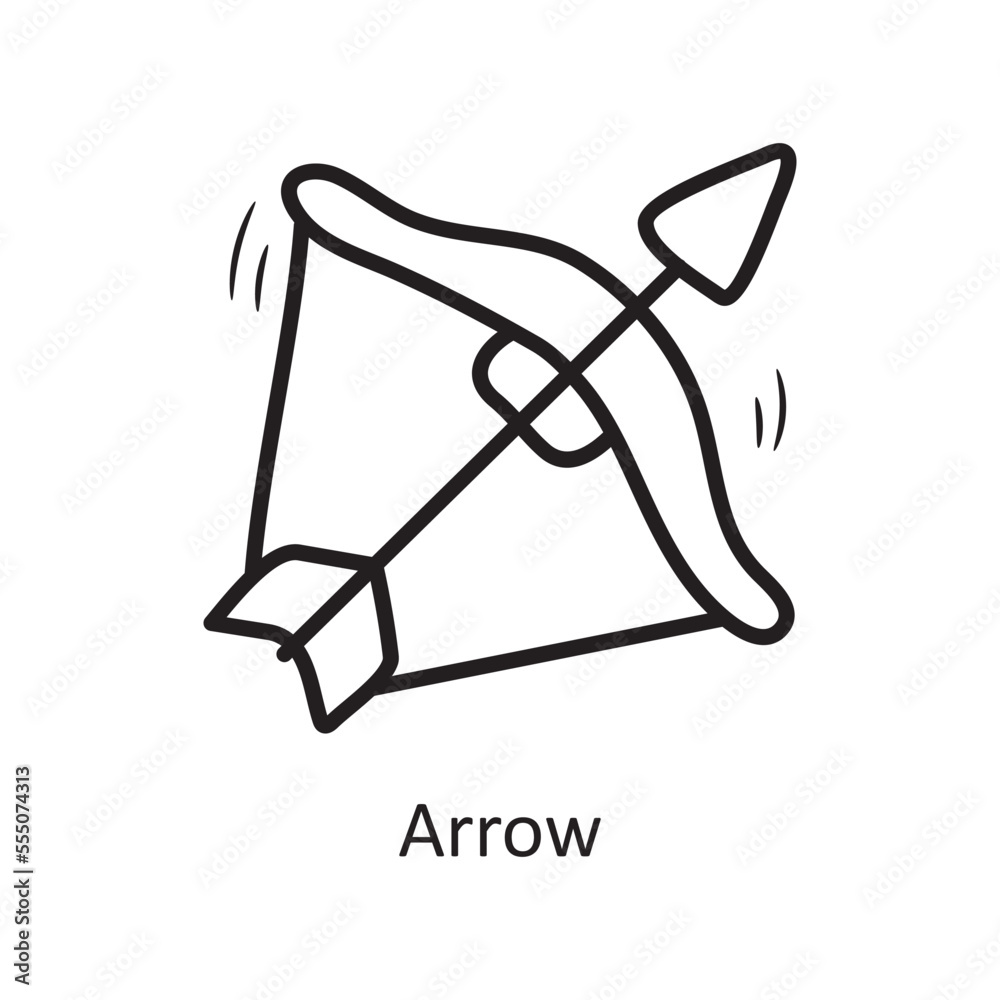 Arrow Vector Outline Icon Design illustration. Medieval Symbol on White background EPS 10 File Arrow Vector Outline Icon Design illustration. Medieval Symbol on White background EPS 10 File