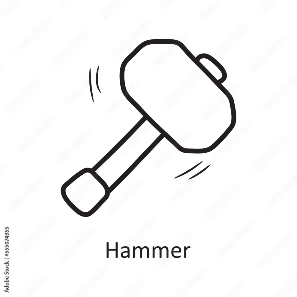 Hammer Vector Outline Icon Design illustration. Medieval Symbol on White background EPS 10 File Hammer Vector Outline Icon Design illustration. Medieval Symbol on White background EPS 10 File