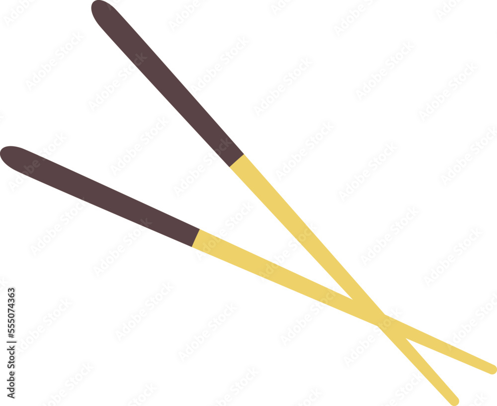 Wooden chopsticks flat icon Asian food utensil Wooden chopsticks flat icon Asian food utensil