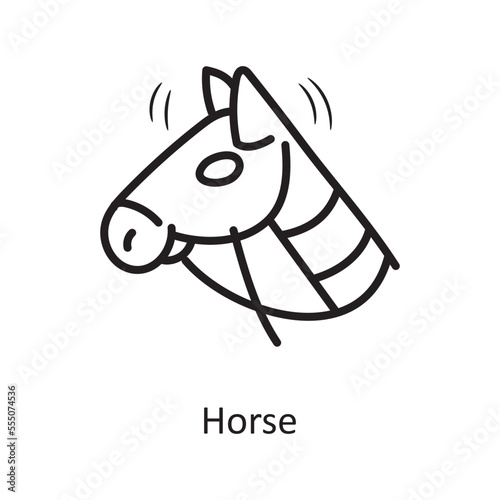 Horse Vector Outline Icon Design illustration. Medieval Symbol on White background EPS 10 File