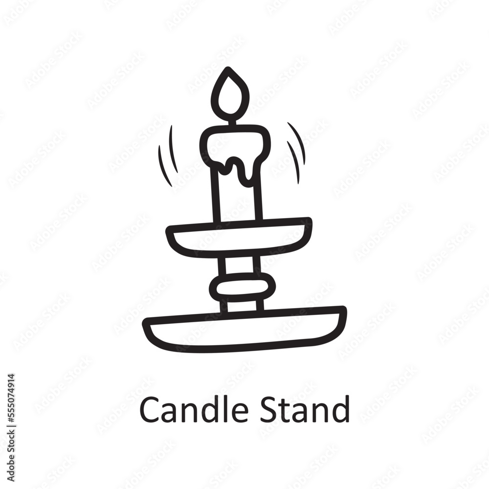 Candle Stand Vector Outline Icon Design illustration. Medieval Symbol on White background EPS 10 File Candle Stand Vector Outline Icon Design illustration. Medieval Symbol on White background EPS 10 File
