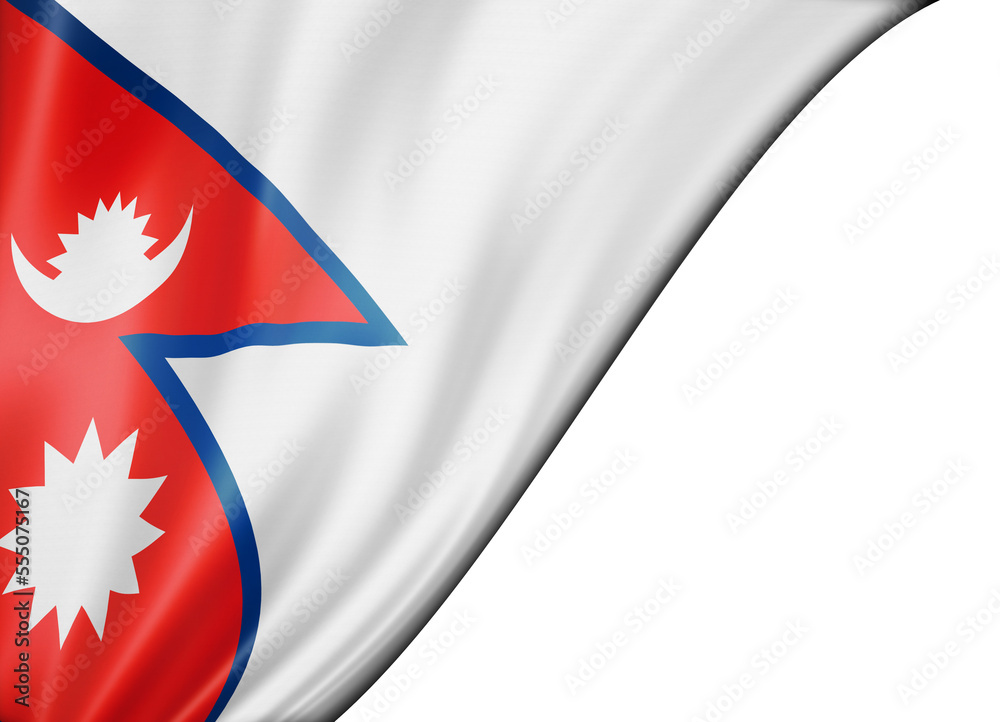 Nepalese flag isolated on white banner Nepalese flag isolated on white banner