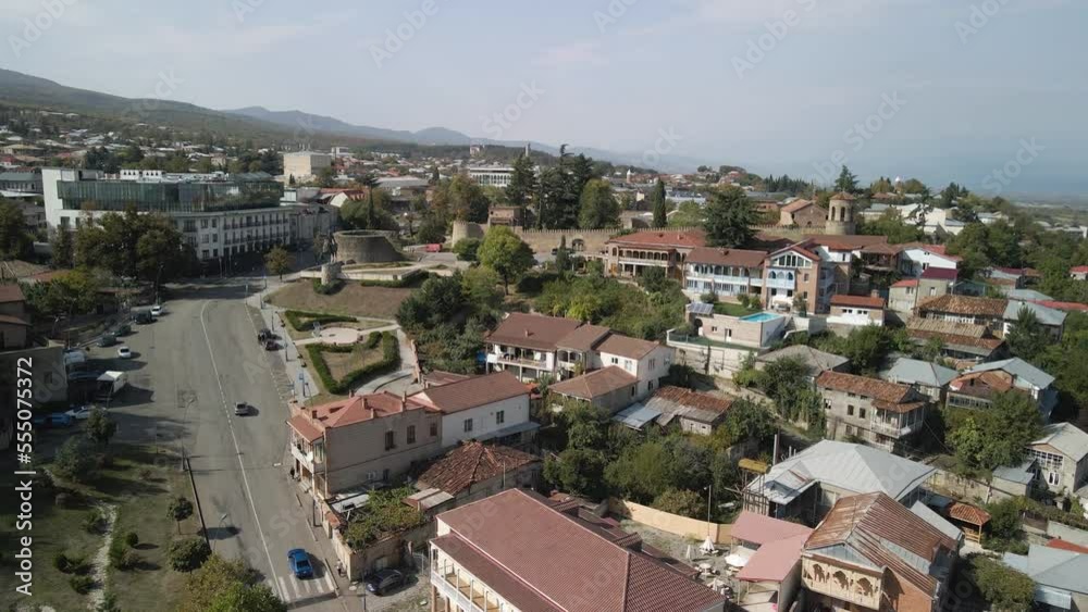 Drone shot view of residential in Kakheti region, Georgia Drone shot view of residential in Kakheti region, Georgia