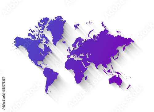 Fototapeta Naklejka Na Ścianę i Meble -  Purple world map illustration on a transparent background