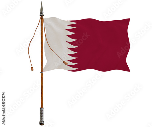 National flag of Qatar. Background with flag of Qatar.
