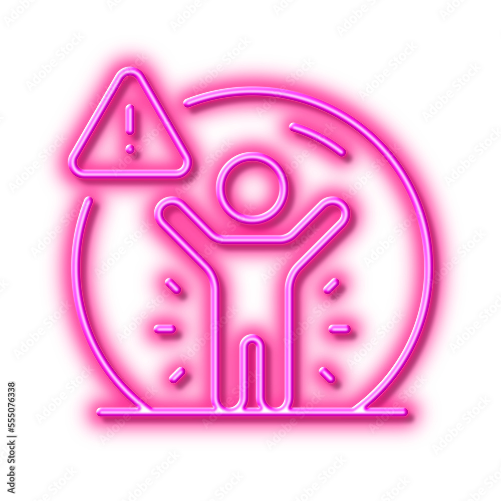 Social distance line icon. People isolation sign. Neon light effect outline icon. Social distance line icon. People isolation sign. Neon light effect outline icon.