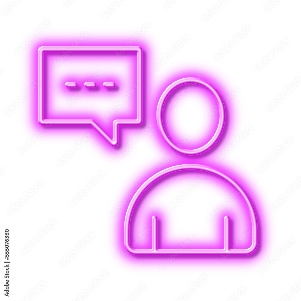User communication line icon. Profile sign. Neon light effect outline icon. User communication line icon. Profile sign. Neon light effect outline icon.