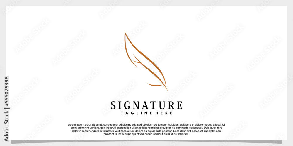 feathers law logo design with abstract concept
