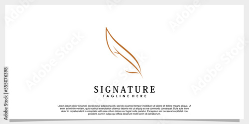 feathers law logo design with abstract concept