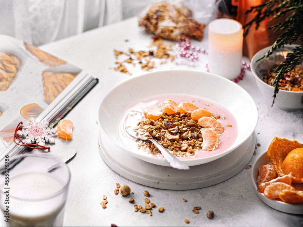 oatmeal with granola breakfast oatmeal with granola breakfast