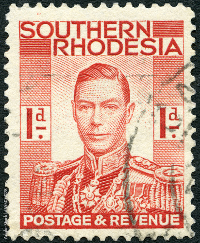 SOUTHERN RHODESIA - 1937: shows shows portrait of King George VI (1885-1952), 1937