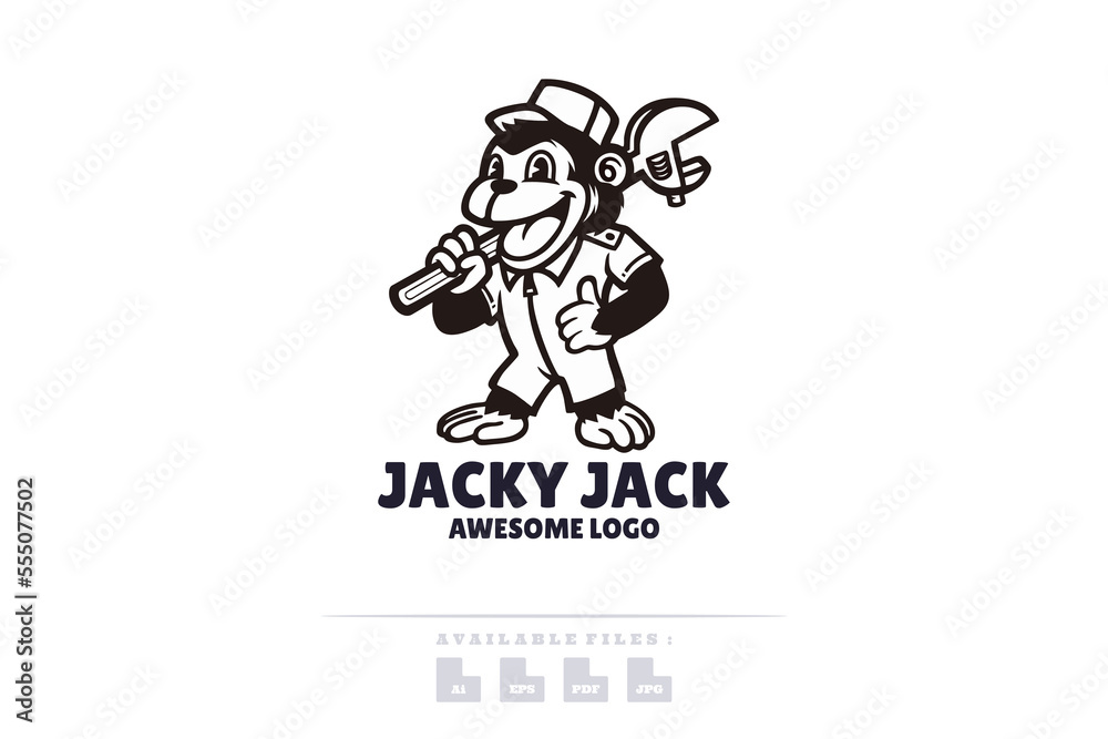 Illustration vector graphic of Jacky Jack, good for logo design