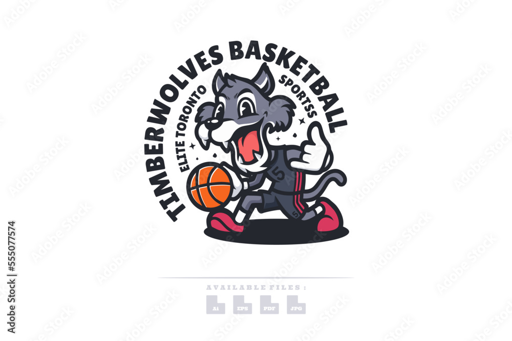 Illustration vector graphic of Timberwolves Basketball, good for logo design Illustration vector graphic of Timberwolves Basketball, good for logo design