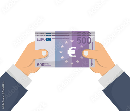 euro money. Flat design icon. 