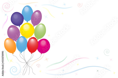 Beautiful background with colorful balloons on a light background	