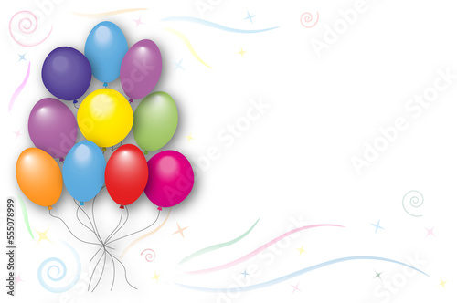 Beautiful background with colorful balloons on a light background	