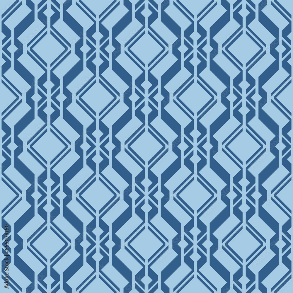 Fototapeta premium Japanese Zigzag Weave Diamond Vector Seamless Pattern