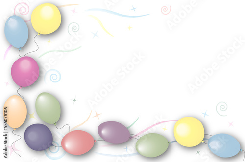 Beautiful background with colorful balloons on a light background
