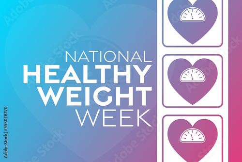 National Healthy Weight Week. Vector illustration. Holiday poster.