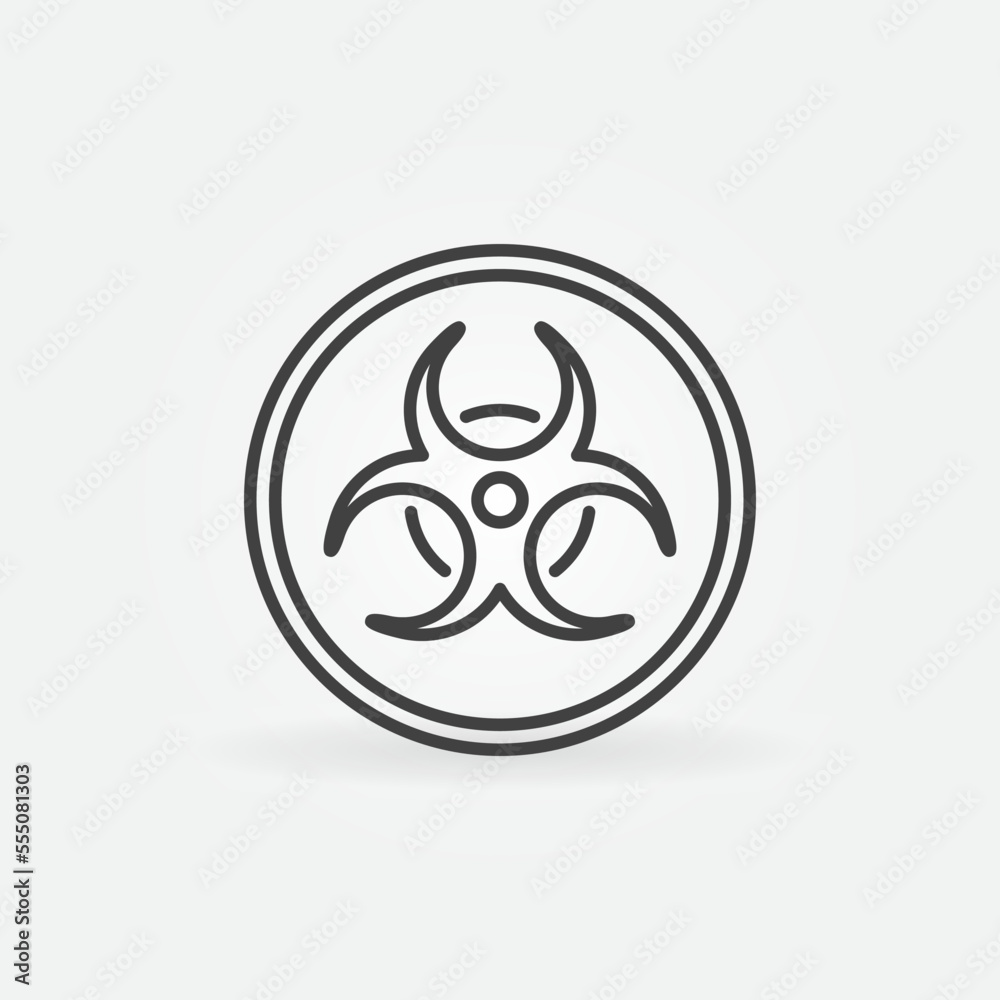 Bio Hazard line round icon. Vector Biohazard concept linear sign Bio Hazard line round icon. Vector Biohazard concept linear sign