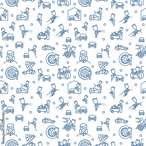 Car Painting vector linear seamless pattern for Auto Body Painters