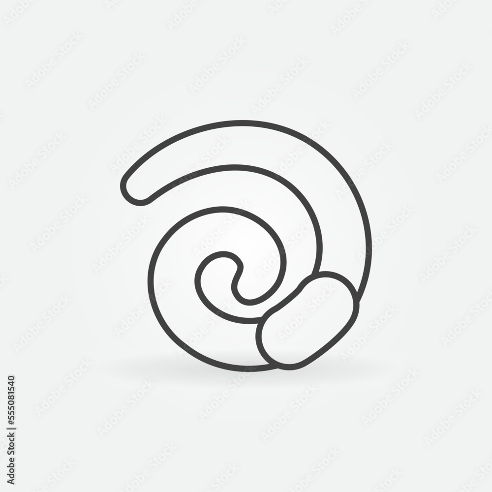 Earthworm vector concept simple outline icon or sign Earthworm vector concept simple outline icon or sign