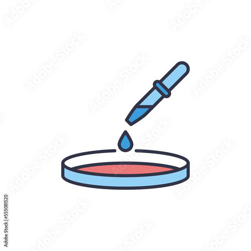 Dropper and Petri Dish vector concept colored modern icon