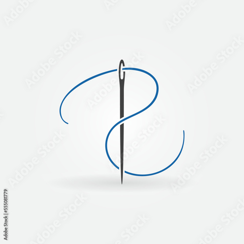 Needle for Sewing vector minimal Tailoring icon or symbol