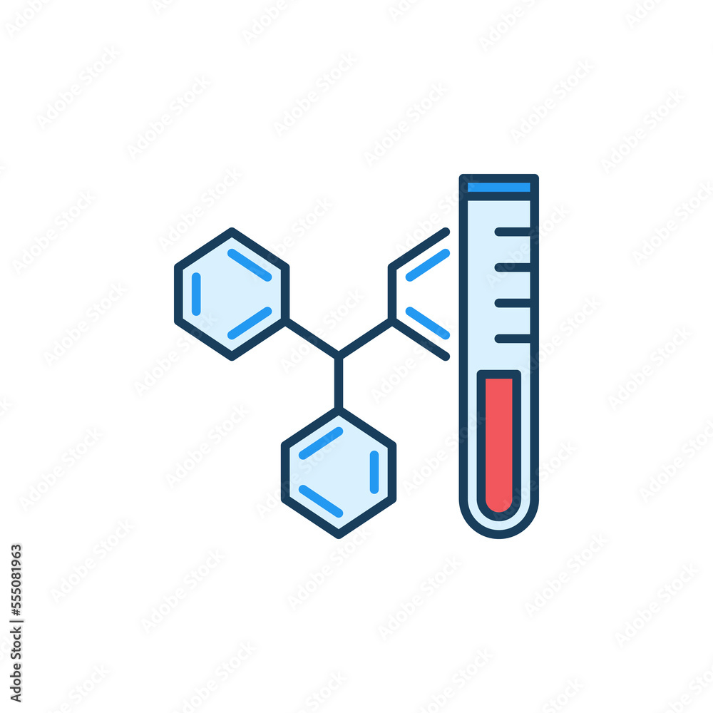 Test Tube and Chemical Formula vector Education colored icon