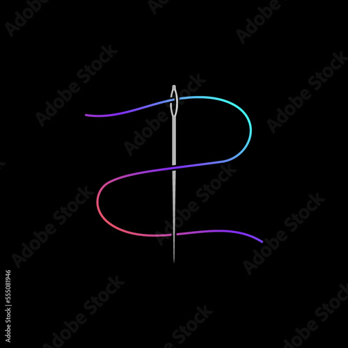 Sewing Needle vector colored icon - Tailor concept logo element