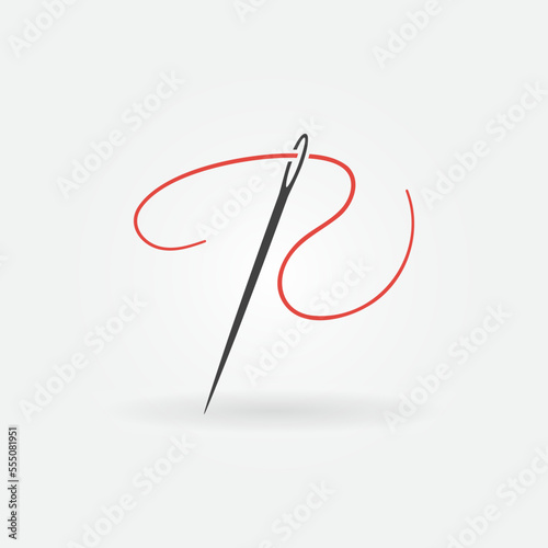 Sewing Needle vector Needlework and Tailoring concept icon or sign