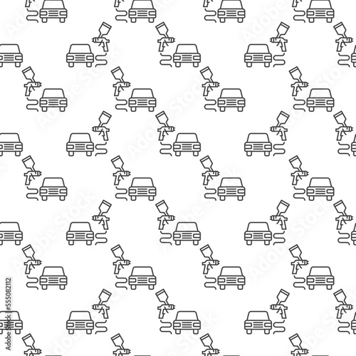 Vehicle Painting geometric outline minimal seamless pattern. Vector background