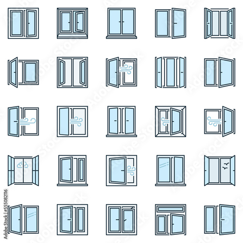 Window colored icons set - windows creative symbols