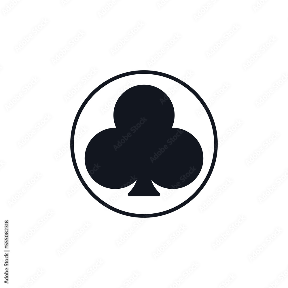 Circle with Clubs Suit vector concept solid icon or symbol Circle with Clubs Suit vector concept solid icon or symbol