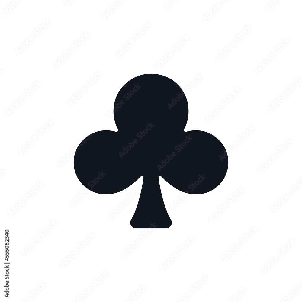 Clubs Card Suit vector concept solid minimal icon or symbol Clubs Card Suit vector concept solid minimal icon or symbol