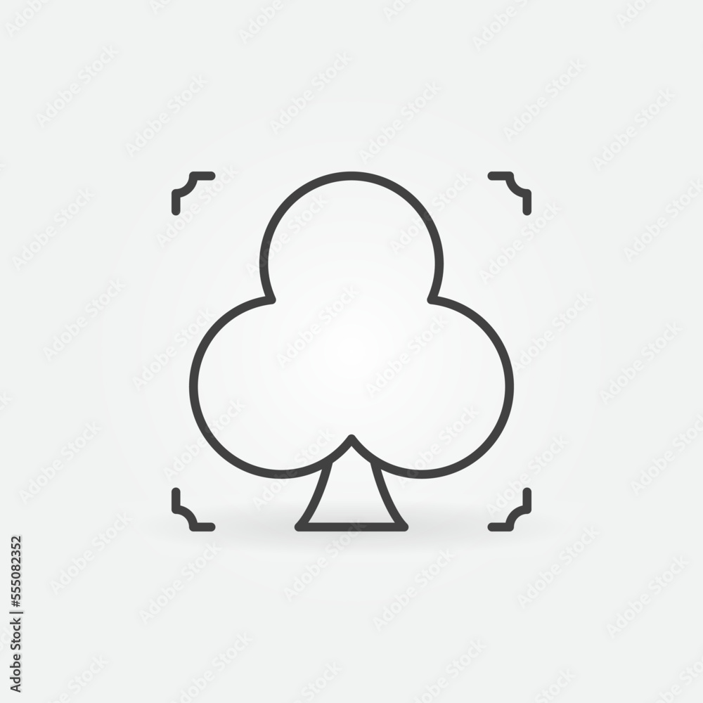 Clubs Playing Card Suit vector concept simple linear icon Clubs Playing Card Suit vector concept simple linear icon