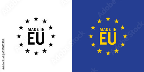 Made in EU vector icon illustration variations with stars
