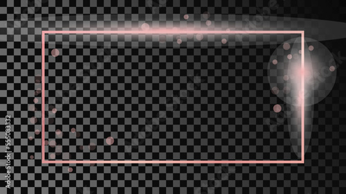 Wallpaper Mural Rose gold glowing rectangular shape frame Torontodigital.ca