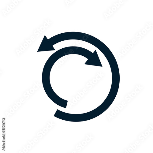Arrows in a circle. Vector icon isolated on white background.