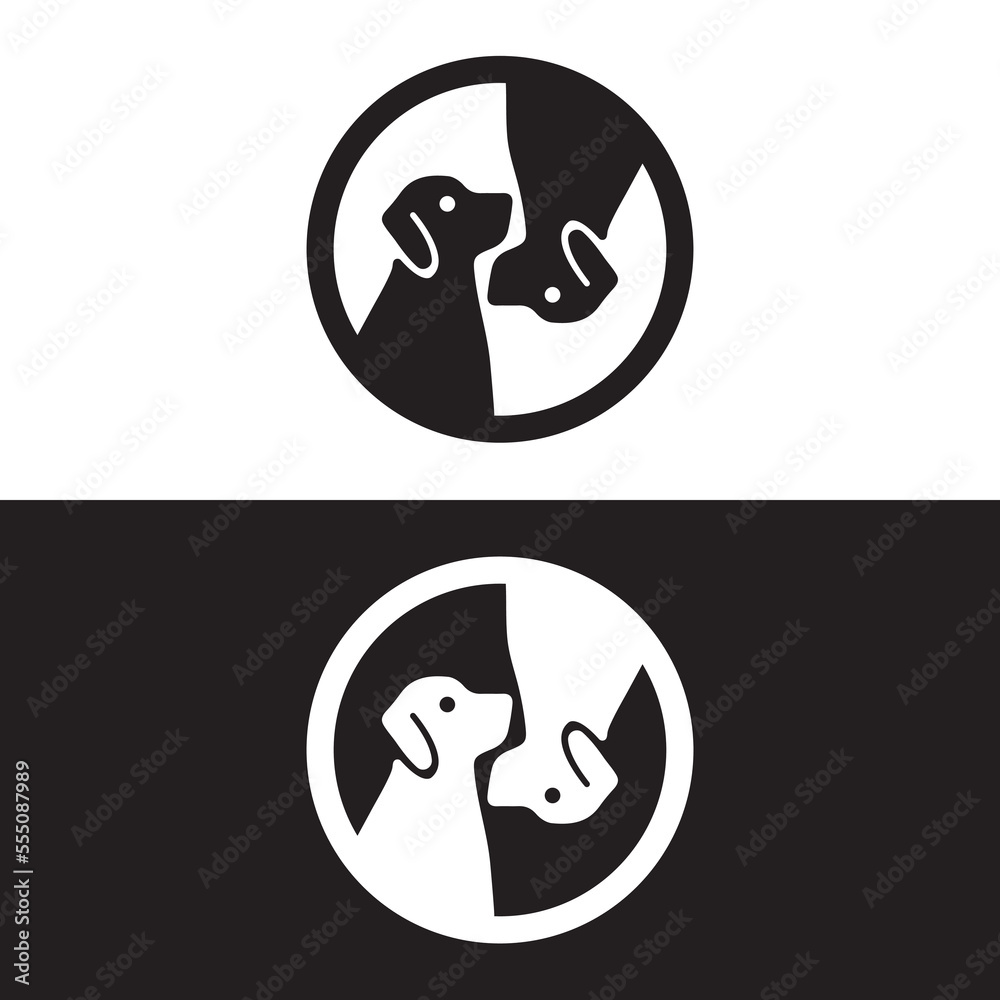 Circle dog animal logo design . icon logo . silhouette logo Circle dog animal logo design . icon logo . silhouette logo