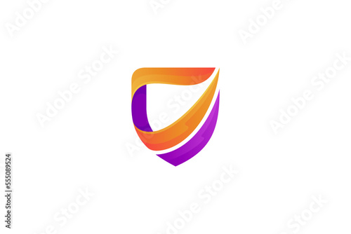 Shield logo design template in orange and purple color gradient Free Download Shield logo design template in orange and purple color gradient - GFXLoad