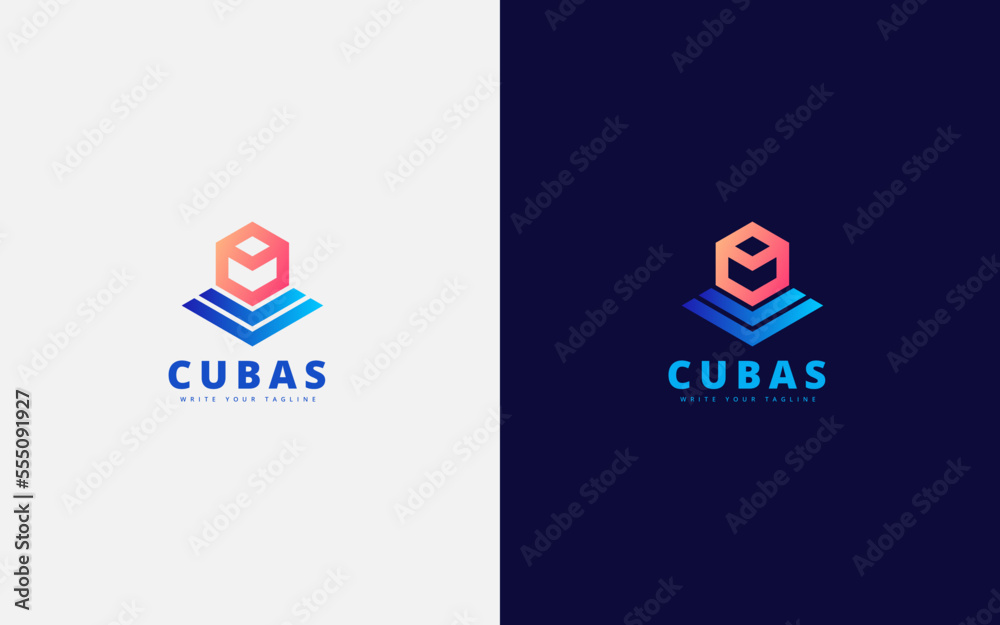 Cube Educational Logo. Modern Business Logo With Gradient Color. Corporate Branding. Cube Educational Logo. Modern Business Logo With Gradient Color. Corporate Branding.