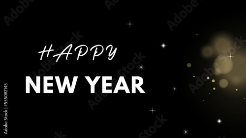 Premium Happy new year wish image with blur background photo