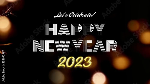 celebrate happy new year 2023 wish image with blur background photo
