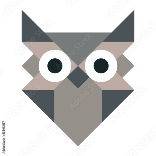 Geometric Shapes Owl Logo Icon